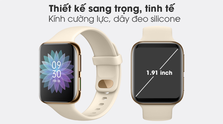 Oppo Watch 46mm dây silicone vàng đồng