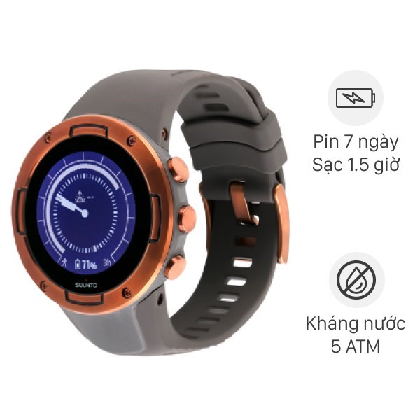 Đồng hồ thông minh Suunto 5 dây silicone xám