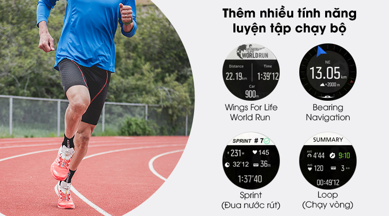 Đồng hồ thông minh Suunto 9 Baro Titanium 50mm Đen