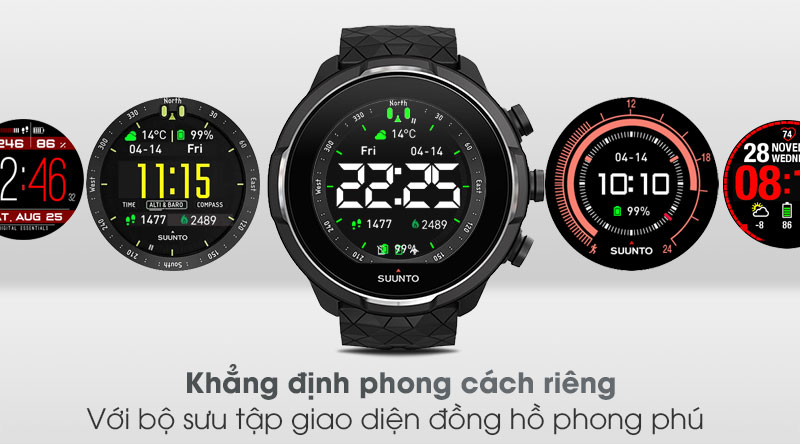 Đồng hồ thông minh Suunto 9 Baro Titanium 50mm Đen