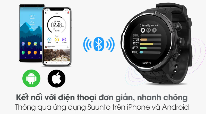 Đồng hồ thông minh Suunto 9 Baro Titanium 50mm Đen