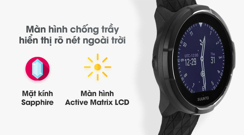 Đồng hồ thông minh Suunto 9 Baro Titanium 50mm Đen