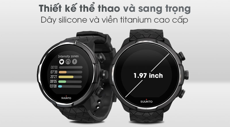 Đồng hồ thông minh Suunto 9 Baro Titanium 50mm Đen