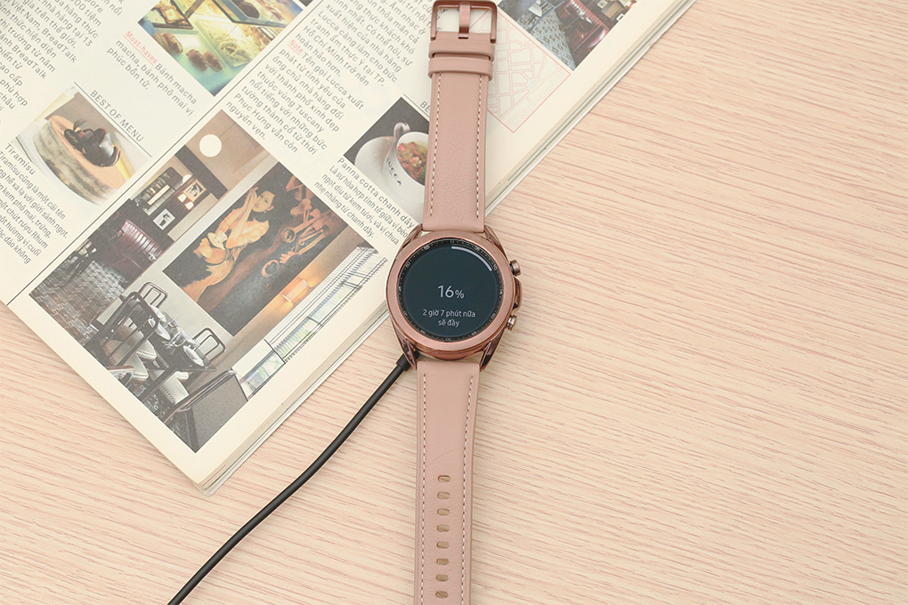 Samsung Galaxy Watch 3 41mm thép vàng dây da hồng