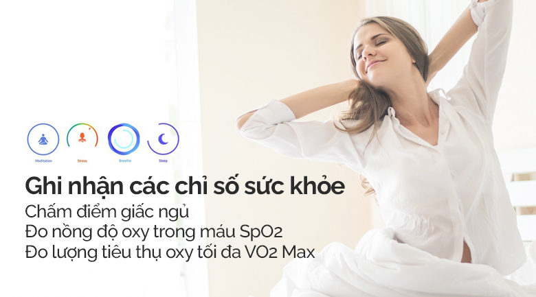 Đồng hồ thông minh Samsung Galaxy Watch 3 LTE 45mm thể hiện các chỉ số sức khỏe