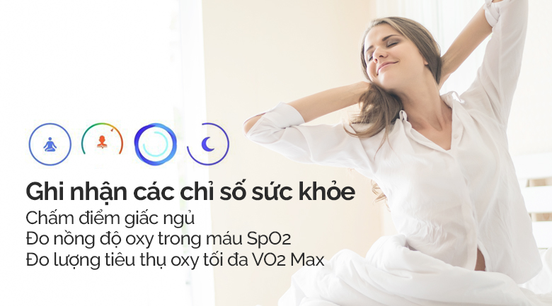 Đồng hồ thông minh Samsung Galaxy Watch 3 LTE 41mm thể hiện các chỉ số sức khỏe