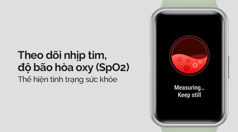 Đồng hồ thông minh Huawei Watch Fit dây silicone theo dõi nhịp tim, nồng độ oxy trong máu