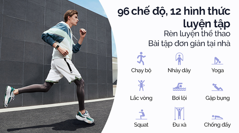 Huawei Watch Fit dây silicone cung cấp nhiều chế độ và hình thức luyện tập