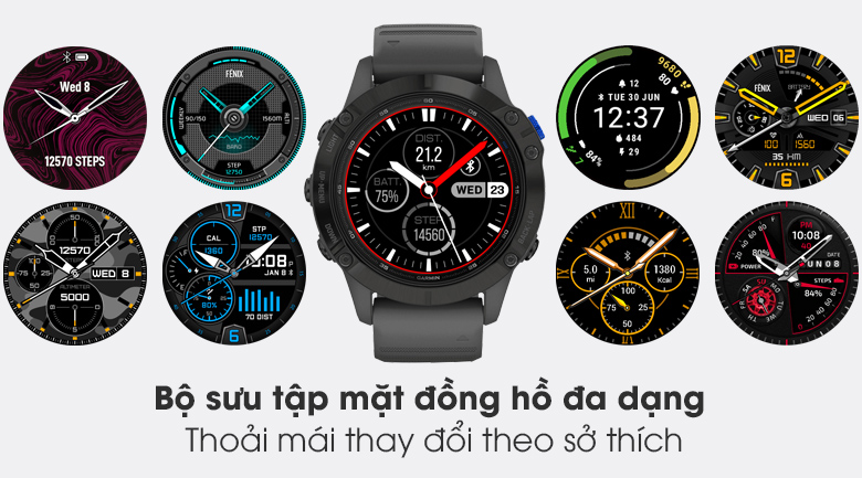 Đồng hồ thông minh Garmin Fenix 6 Pro Solar dây silicone