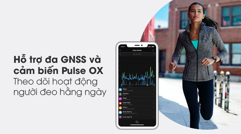 Đồng hồ thông minh Garmin Fenix 6 Pro Solar 47mm Xám