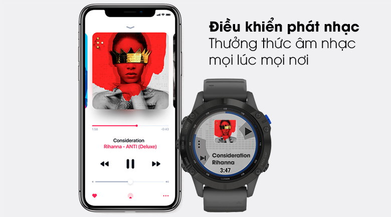 Đồng hồ thông minh Garmin Fenix 6 Pro Solar 47mm Xám