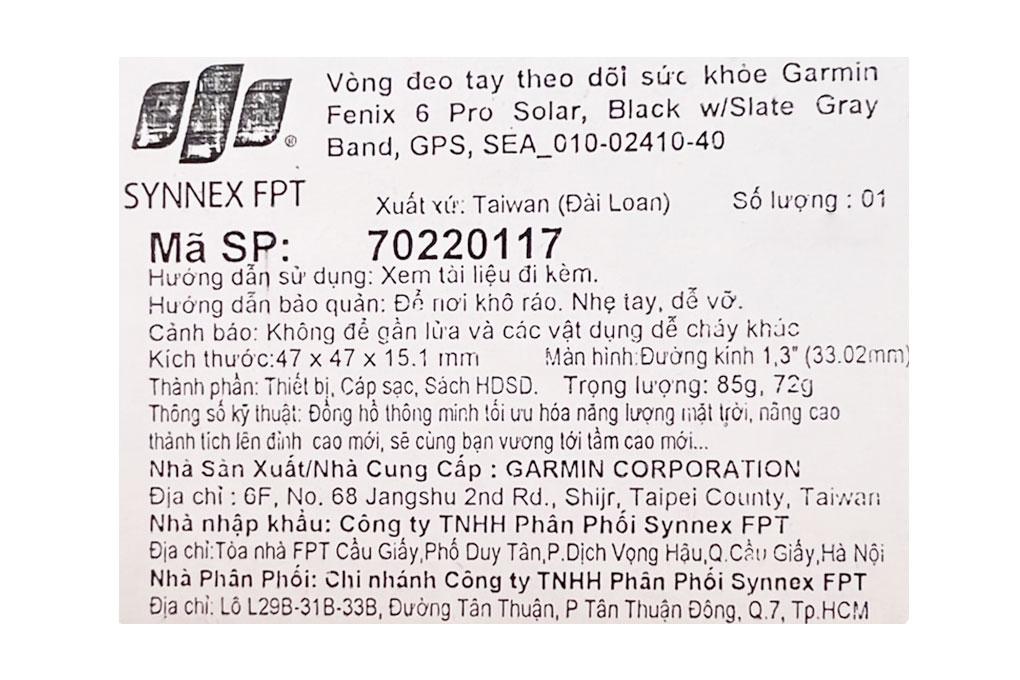 Đồng hồ thông minh Garmin Fenix 6 Pro Solar 47mm Xám - 10