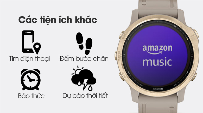 Đồng hồ thông minh Garmin Fenix 6S Pro Solar 42mm Xám