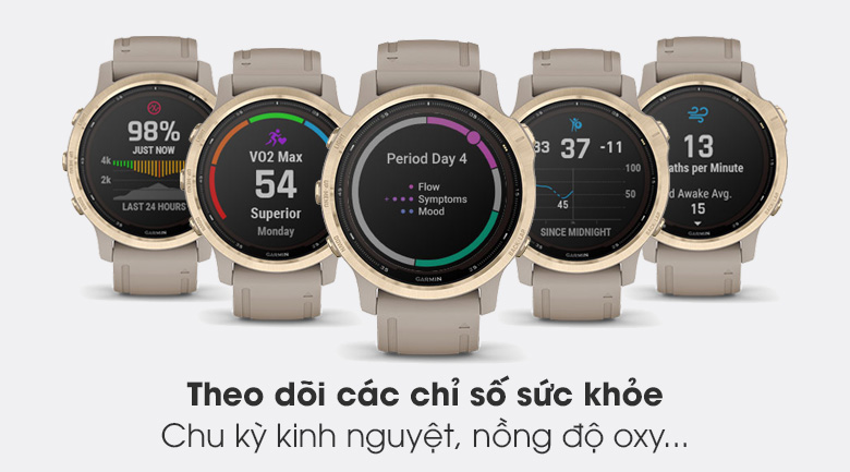 Đồng hồ thông minh Garmin Fenix 6S Pro Solar 42mm Xám