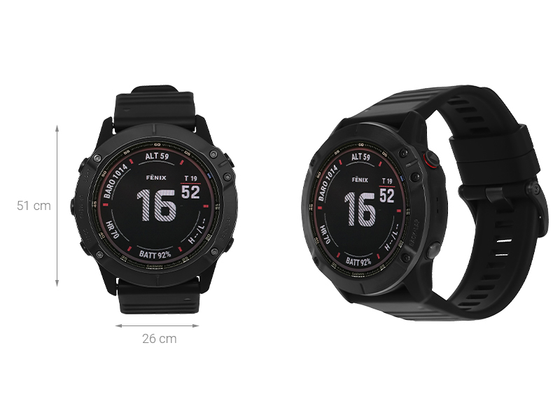 Đồng hồ thông minh Garmin Fenix 6X Sapphire dây silicone