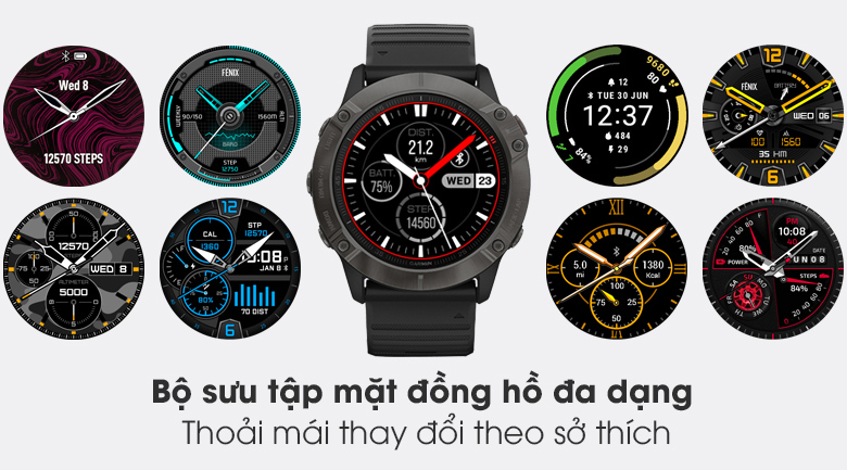 Đồng hồ thông minh Garmin Fenix 6X Sapphire dây silicone