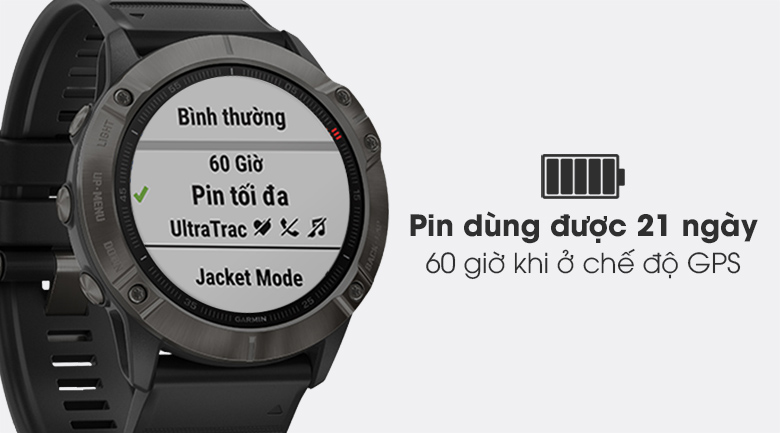 Đồng hồ thông minh Garmin Fenix 6X Sapphire 51mm Đen