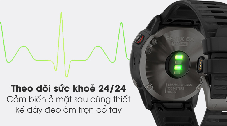 Đồng hồ thông minh Garmin Fenix 6X Sapphire 51mm Đen