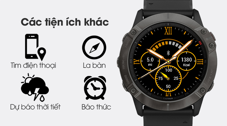 Đồng hồ thông minh Garmin Fenix 6X Sapphire 51mm Đen