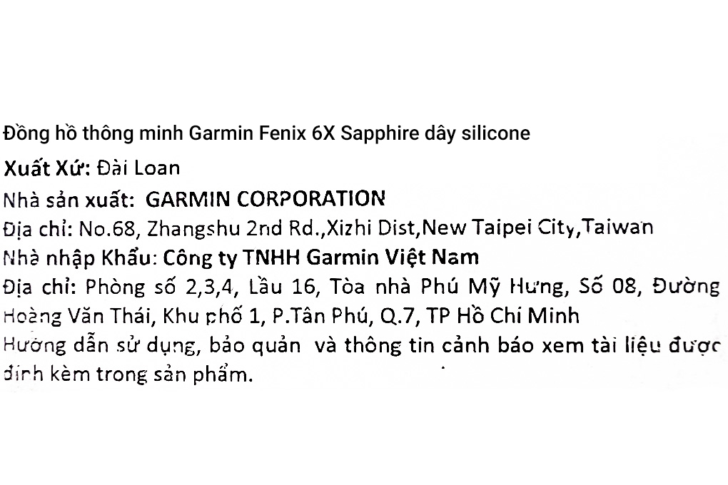 Đồng hồ thông minh Garmin Fenix 6X Sapphire 51mm Đen Màu Đen