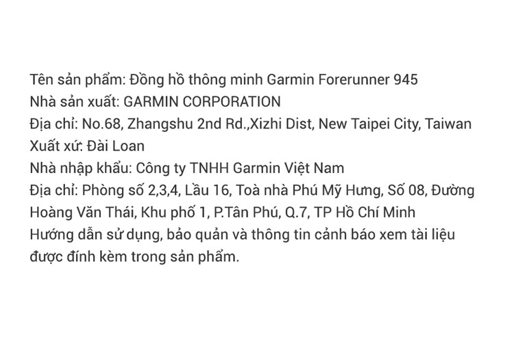 Đồng hồ thông minh Garmin Forerunner 945 47mm Màu Đen