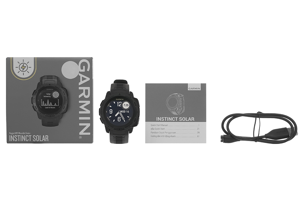 Mua đồng hồ thông minh Garmin Instinct Solar dây silicone đen