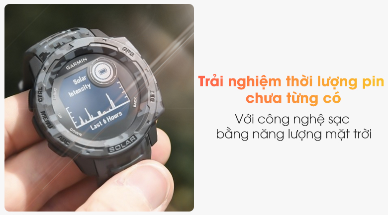Đồng hồ thông minh Garmin Instinct Solar 45mm Xám