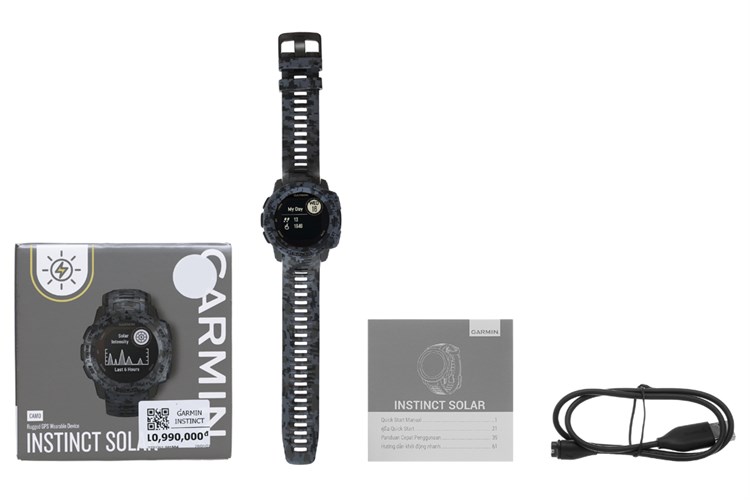 Đồng hồ thông minh Garmin Instinct Solar 45mm Xám Màu Xám