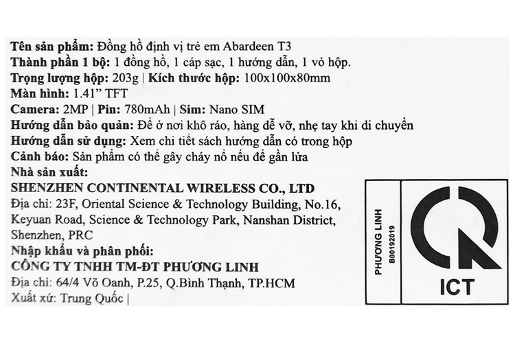 Đồng hồ định vị trẻ em 4G Abardeen T3 Xanh Màu Xanh Dương