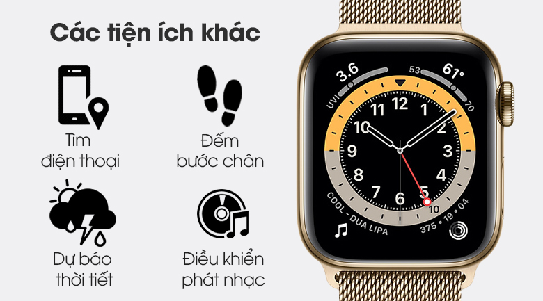Đồng hồ thông minh Apple Watch S6 LTE 40mm viền thép dây thép