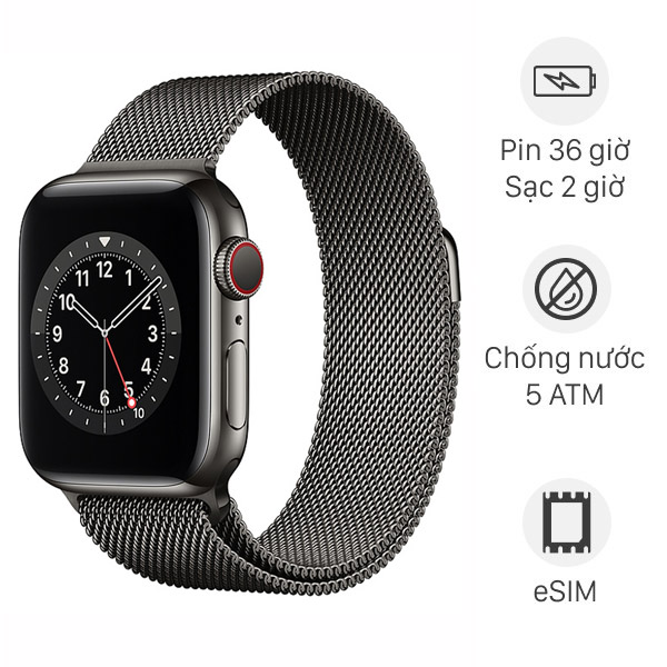 Apple Watch S6 LTE 40mm viền thép dây thép