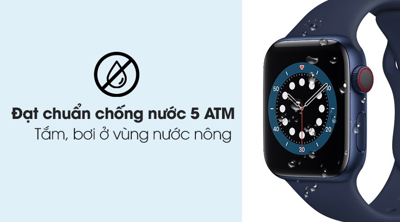 Apple Watch S6 LTE 40mm viền nhôm dây cao su đạt chuẩn chống nước 5 ATM