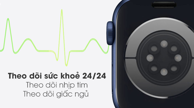 Apple Watch S6 LTE 40mm viền nhôm dây cao su có tính năng theo dõi sức khỏe