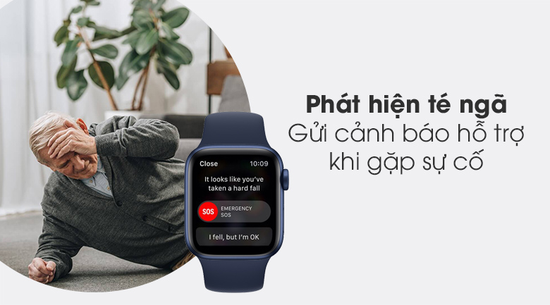 Apple Watch S6 LTE 40mm viền nhôm dây cao su dễ dàng phát hiện té ngã