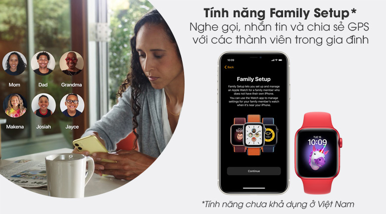 Apple Watch S6 LTE 40mm viền nhôm dây cao su (Product RED) có tính năng Family Setup