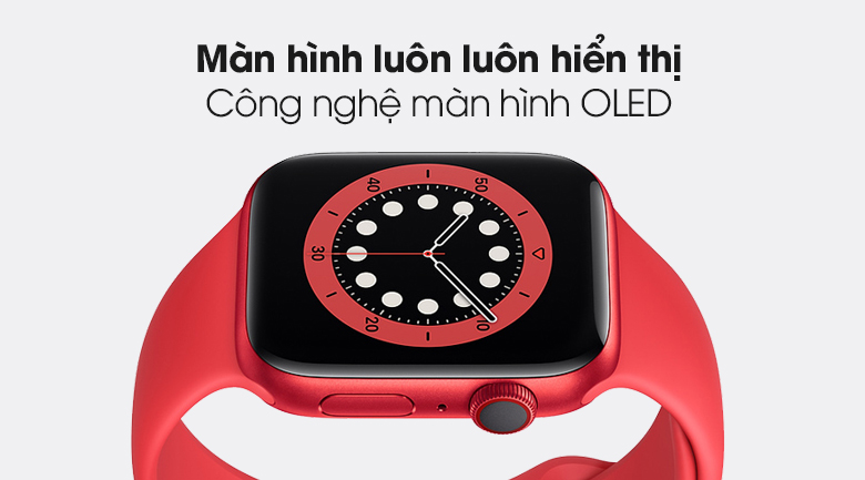 Apple Watch S6 LTE 40mm viền nhôm dây cao su (Product RED) có màn hình OLED Retina luôn hiển thị