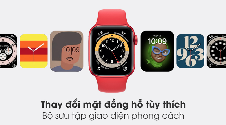 Apple Watch S6 LTE 40mm viền nhôm dây cao su (Product RED) có bộ sưu tập mặt đồng hồ đa dạng