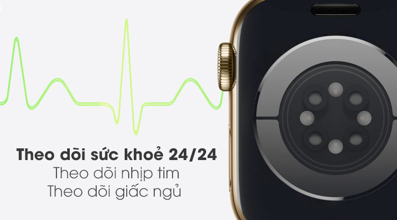 Apple Watch S6 LTE 40mm viền thép dây cao su hỗ trợ bạn theo dõi sức khỏe tốt hơn