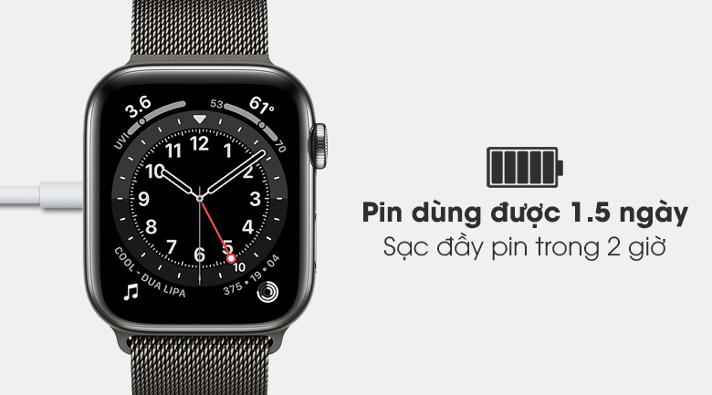 Đồng hồ thông minh Apple Watch S6 LTE 44mm viền thép dây thép