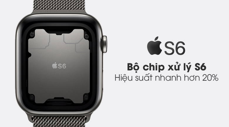 Đồng hồ thông minh Apple Watch S6 LTE 44mm viền thép dây thép