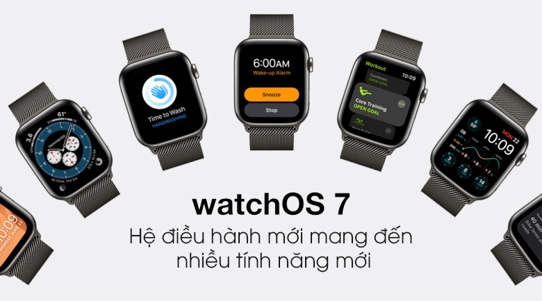 Đồng hồ thông minh Apple Watch S6 LTE 44mm viền thép dây thép