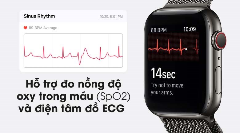 Đồng hồ thông minh Apple Watch S6 LTE 44mm viền thép dây thép