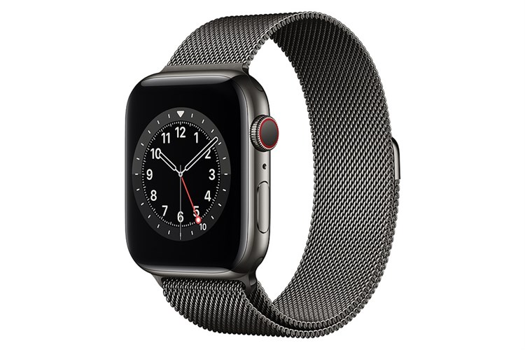 Đồng hồ thông minh Apple Watch S6 LTE 44mm viền thép dây thép Màu Đen