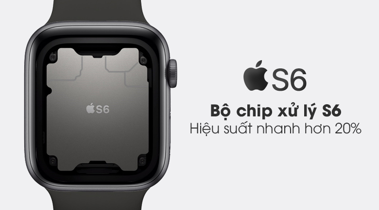 Apple Watch S6 LTE 44mm viền nhôm dây cao su với bộ chip S6 nhanh hơn