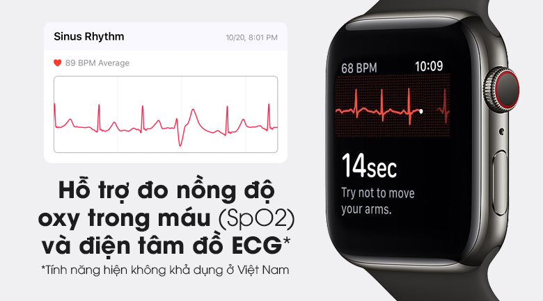 Apple Watch S6 LTE nổi bật với tính năng đo nồng độ oxi trong máu (SpO2) và điện tâm đồ ECG