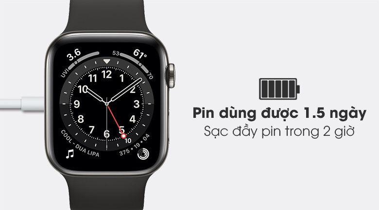 Apple Watch S6 LTE có pin sử dụng được trong 1.5 ngày