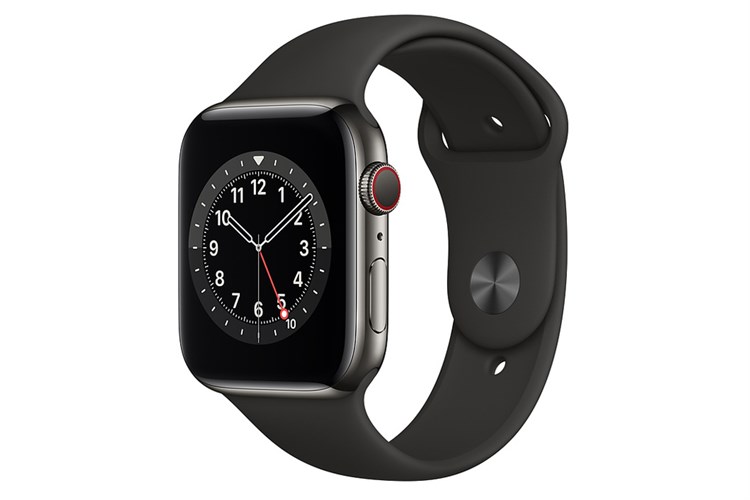 Đồng hồ thông minh Apple Watch S6 LTE 44mm viền thép dây cao su Màu Đen