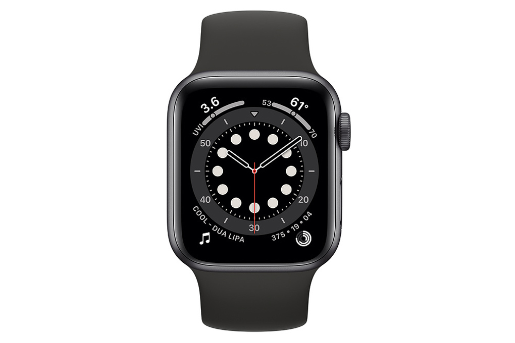 Đồng hồ thông minh Apple Watch S6 40mm viền nhôm dây silicone Màu Đen