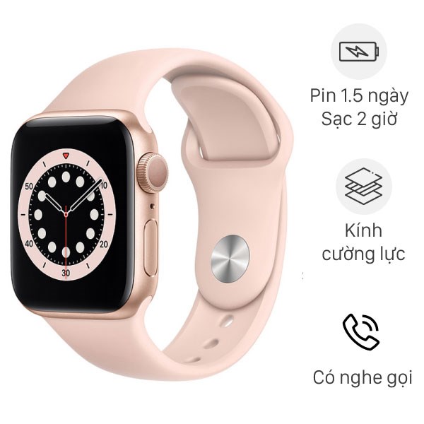Đồng hồ thông minh Apple Watch S6 40mm viền nhôm dây silicone