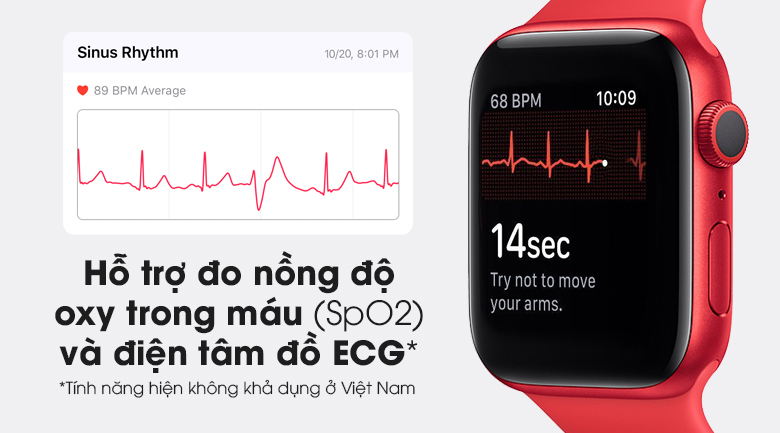 Apple Watch S6 nổi bật với tính năng đo đồng hồ oxy trong máu ( SpO2) và điện tâm đồ ECG